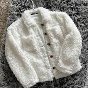 White fleece like coat